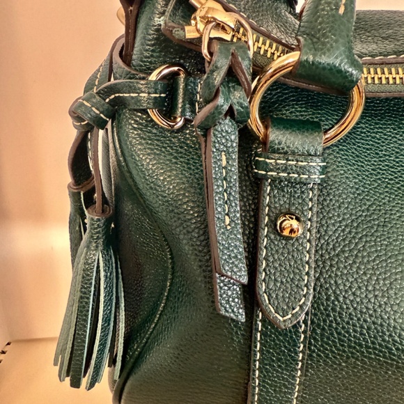 Classic Dooney and Bourke Pebble Leather Satchel Ivy Green - Picture 5 of 12